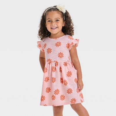 Toddler Girls' Daisy Dress - Cat & Jack™ Light Peach 3T