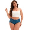INSPIRE CHIC Plus Size with Women's Lace Trim High Rise Solid Briefs Full Coverage Underwear - 4 of 4
