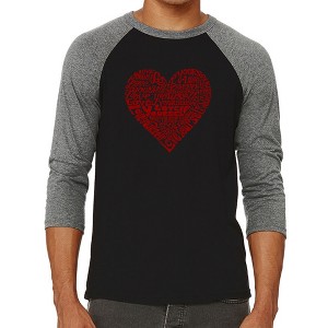 LA Pop Art Love Yourself - Men's Raglan Baseball Word Art T-Shirt - 1 of 4
