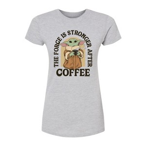 Women's - Star Wars - Force Stronger Coffee Fitted Graphic T-Shirt - 1 of 3