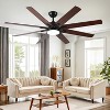 YUHAO 72 Inch Indoor/Outdoor Modern and Contemporary Black Ceiling Fan with Light ,Dual Finish 8 ABS Blades,Works with Alexa and Google Assistant - 3 of 4