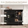 KTMBDW Hall Tree with Bench and Shoe Storage, Storage Cabinet with Open Shelves, Shoe Cubbies & 4 Coat Hooks, Barn Door - 4 of 4