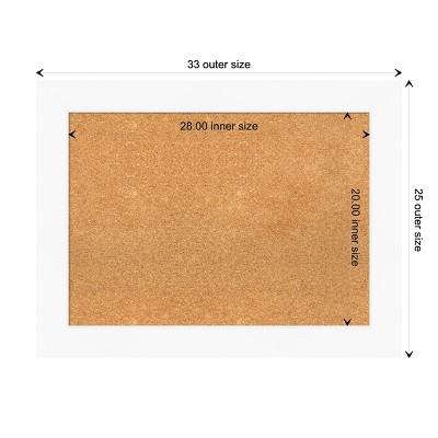 Amanti Art White Framed Natural Corkboard, 36" x 28"