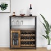 3-Tier Wine Bar Cabinet with Detachable Rack, Storage Buffet with Glass Holder & Mesh Door, for Kitchen Living Room Bar - 2 of 4
