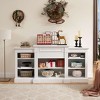 XIYUYEU TV Stand for 65 Inch TV,Modern TV Console with Large Storage Cabinet and Adjustable Shelves,White/Gray - 4 of 4