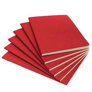 Paper Junkie A5 Dotted Notebooks for Work, Travel, Business, College - Softcover Journals- 8.2 x 5.5 Inch - 92 pages (Red, 6 pack) - 1 of 4