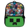 Minecraft 5 PC Backpack Set, Girls & Boys Creeper School Back 16" with Front Zip Pocket - 3 of 4
