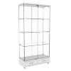 Okak Modern Display Case, Quick-assembly Bookshelf with 4 Shelves and Drawer, Cube Storage Organizer for Living Room and Bedroom, 2 Sets, White - 4 of 4