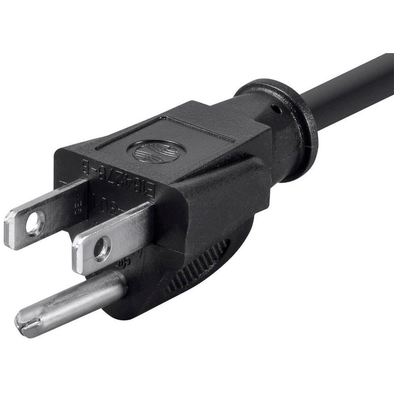 Monoprice 3 Prong Power Cord - 6 Feet - Black (6 Pack) NEMA 5-15P to IEC 60320 C13, 18AWG, 10A, 125V, Works With Most Computers, Monitors, Scanners, &, 3 of 7