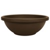 The HC Companies 18 Inch Sun Fade and Crack Withstanding Leakproof Plastic Plain Semi Circular Garden Bowl Planter, Chocolate Brown (4 Pack) - 2 of 4