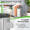 Costway Slim Kitchen Trash Can with Wing Lids 13.2 Gal Automatic Sensor Garbage Can - 4 of 4