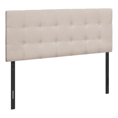 Monarch Specialties Bed Headboard Only Full Size Bedroom Upholstered Linen Look Beige Transitional