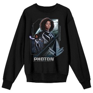 The Marvels Photon Adult Black Crew Neck Sweatshirt - 1 of 3
