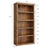 5 Tier Book Shelf Farmhouse Bookcase Open Storage Shelves 31.4" x 12.7" x 67.4" Book Case - 2 of 4