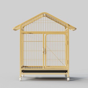 FURNIinspire Pet Crates and Houses, Large Cat Cage, Kennel Indoor Crate Large Exercise Place Ideal for 1-2 Cats, Yellow, 21.15"*27.55"*38.5" - 1 of 4