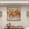 Canvas Abstract Framed Wall Art with Gold Frame Gold - Olivia & May: Elegant Decor, Vertical Orientation, Sawtooth Hanging - 4 of 4