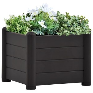 vidaXL Garden Raised Bed PP Anthracite 16.9"x16.9"x13.8" - 1 of 4