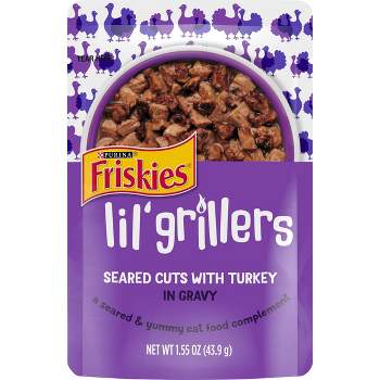 Purina Friskies Lil' Grillers Lickable Seared Cuts with Turkey In Gravy Wet Cat Food - 1.55oz