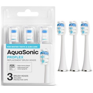 AquaSonic ProFlex Electric Toothbrush Replacement Brush Heads - 3 Pack - 1 of 4