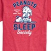 Men's - Peanuts - Peanuts Sleep Society Short Sleeve Graphic T-Shirt - 2 of 4