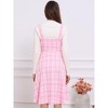 INSPIRE CHIC Women's Sleeveless Square Neck Plaid A-Line Pinafore Overall Tweed Dresses - 3 of 4