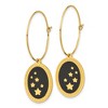 Chisel Stainless Steel Polished Yellow IP-plated Enameled Stars Dangle Hoop Earrings - 3 of 4