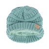 C.C Kids' One Size (2-5) Fuzzy Lined Solid Cable Knit Winter Beanie - 2 of 4