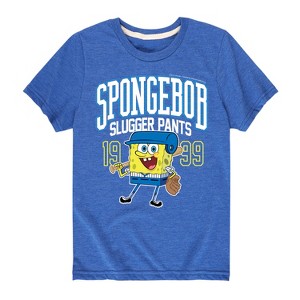 Boys' - SpongeBob SquarePants - Spongebob Slugger Pants Short Sleeve Graphic T-Shirt - 1 of 4