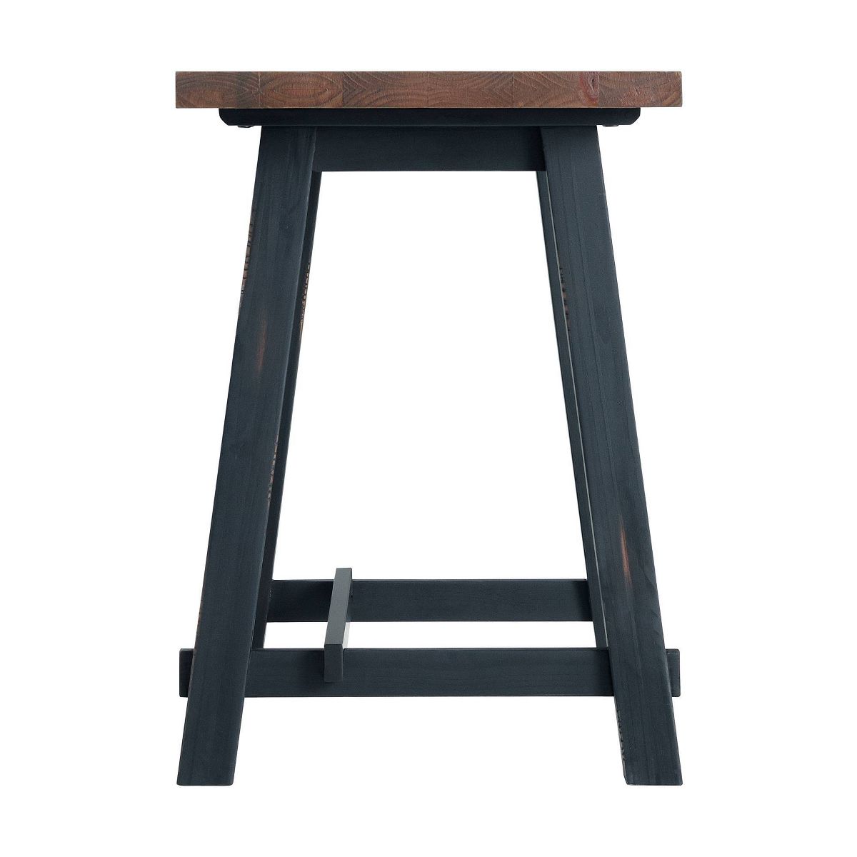 32" Small Adam Solid Wood Desk Rustic Natural - Alaterre Furniture: Industrial Sawhorse Leg, Pine Surface - thumbnail 3