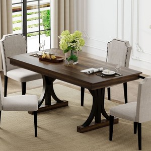 71-Inch Wooden Kitchen Table with Two Drawers, Large Dining Table for 6-8 w/ Large Tabletop & Sturdy Frame - 1 of 4