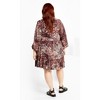Women's Plus Size Alinda Mini Print Dress - cocoa | CITY CHIC - 2 of 4