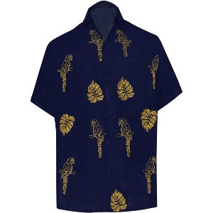 LA LEELA Men's Button Down Short Sleeves Casual Hawaiian Shirt Beach Aloha Party Summer Holidays Vacation Shirts For Mens - 1 of 4
