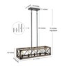 LNC  Laius 5-Lights 31.5" Modern Farmhouse Rectangle Kitchen Island Pendant  Lights, Matte Black and Brown Wood Tone - 3 of 4