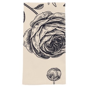 Briarwood Lane Everyday Hand Towel 26x18 Woodcut Floral Hand Towel - 1 of 3