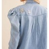 Women's Howdy Sequin Chambray Top - Blue B - 2 of 4