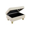 DOMETOUR Elegant White Faux Leather Storage Ottoman for Living Room or Bedroom - 4 of 4