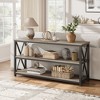 Entryway Table, with Storage, 3 Tier Wood Sofa Table for Living Room, Couch Table, Hallway Table for Foyer, Entryway Furniture - 2 of 4