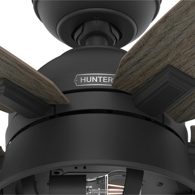 52" Matte Black Hampshire Ceiling Fan with LED Light and Remote