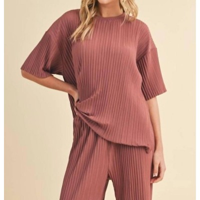 Women's Pleated Short Sleeve Top - WISHLIST