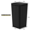 Gulches Indoor/Outdoor Resin Trash Can (15.16”L×15.55”W×30.71”H) – Black Vertical Slat Design, Secure Lid, Weather-Resistant - 3 of 4