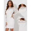 Allegra K Women's Elegant Lace Boat Neck Cocktail Bodycon Pencil Dress - 2 of 4