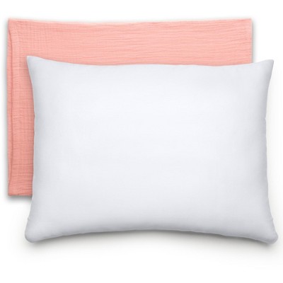 Toddler Pillow with Muslin Pillowcase, 13"x18", Kids Pillow for Sleeping by Comfy Cubs - 1 Pack