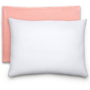 Toddler Pillow with Muslin Pillowcase, 13"x18", Kids Pillow for Sleeping by Comfy Cubs - 1 Pack - 1 of 4