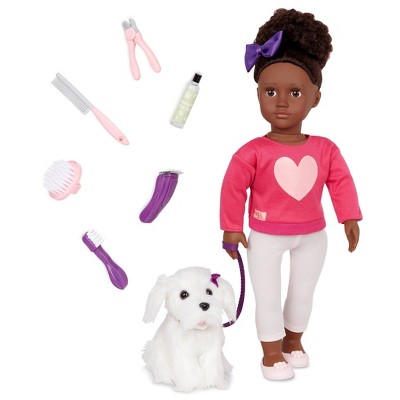 Our Generation Choyce & Jewel 18" Doll & Pet Grooming Set