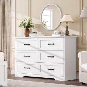 Acekool 5-Drawer Grey Dresser, Modern Farmhouse Tall Chest with Wide Handles, Storage Organizer for Bedroom, Living Room - 1 of 4