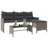 vidaXL Patio Garden Sofa Set L-Shaped Gray Poly Rattan with Table - Outdoor Seating with Washable Cushions for Deck, Terrace - 4 of 4