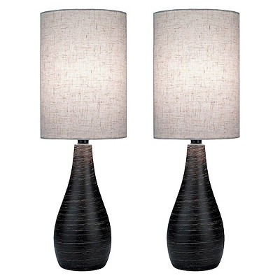 2pk Quatro 1 Table Lamp Brushed Dark Bronze - Lite Source