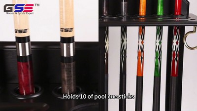 Mahogany Solid Wood Billiard Pool Cue Floor Stand Rack