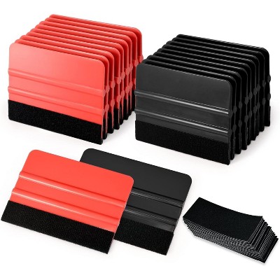 20 Pack Vinyl Squeegee with Felt Fabric, Application Tool for Tint Film, Decal, Vinyl Wrap, and Wallpaper Installation