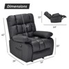 Lirago,Black Leather Recliner Chair with Footrest & Side Pocket - Adjustable Reclining Chair for Home - 4 of 4
